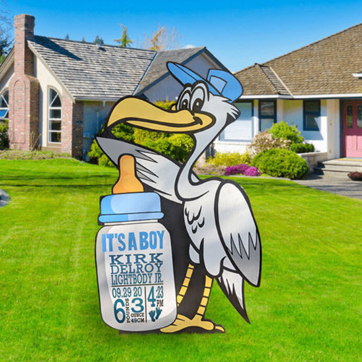 Stork and Birthday Lawn Sign Rental
